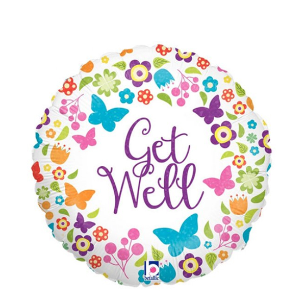Get Well Butterflies & Flowers