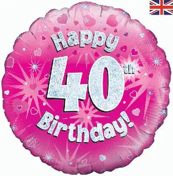 Age Birthday 40 Pink