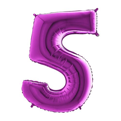 PURPLE NUMBER 5 BALLOON