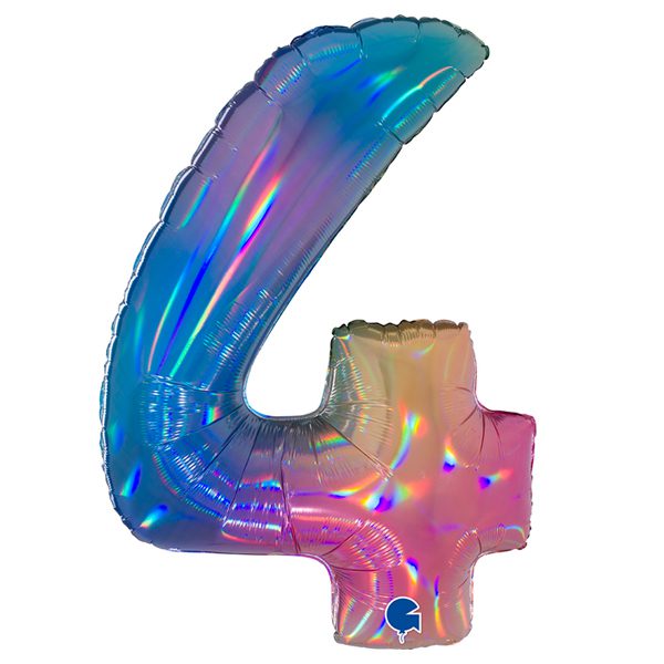 RAINBOW NUMBER 4 BALLOON
