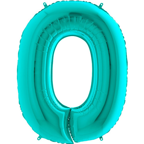 Teal Number 0 Balloon