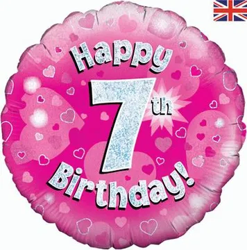 Age Birthday 7 Pink