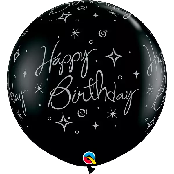 2ft Giant Black Birthday Balloon