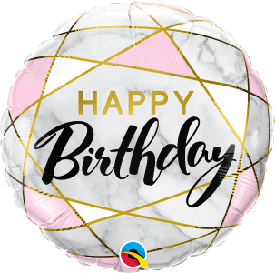 Pink & Marble Birthday Balloon
