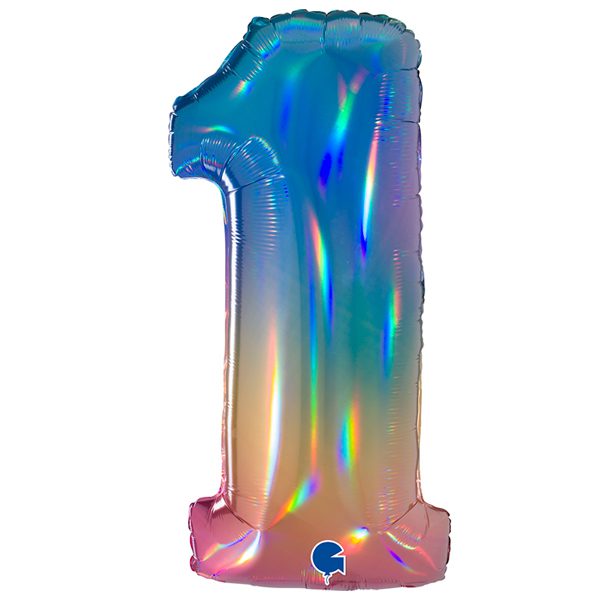 RAINBOW NUMBER 1 BALLOON