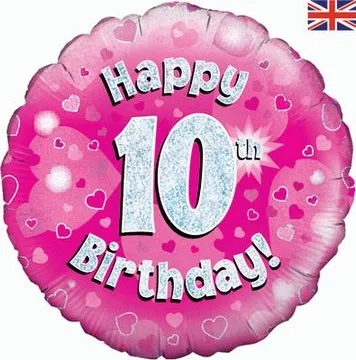 Age Birthday 10 Pink