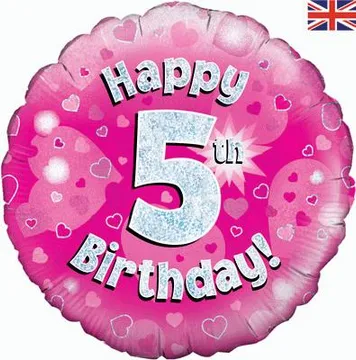 Age Birthday 5 Pink