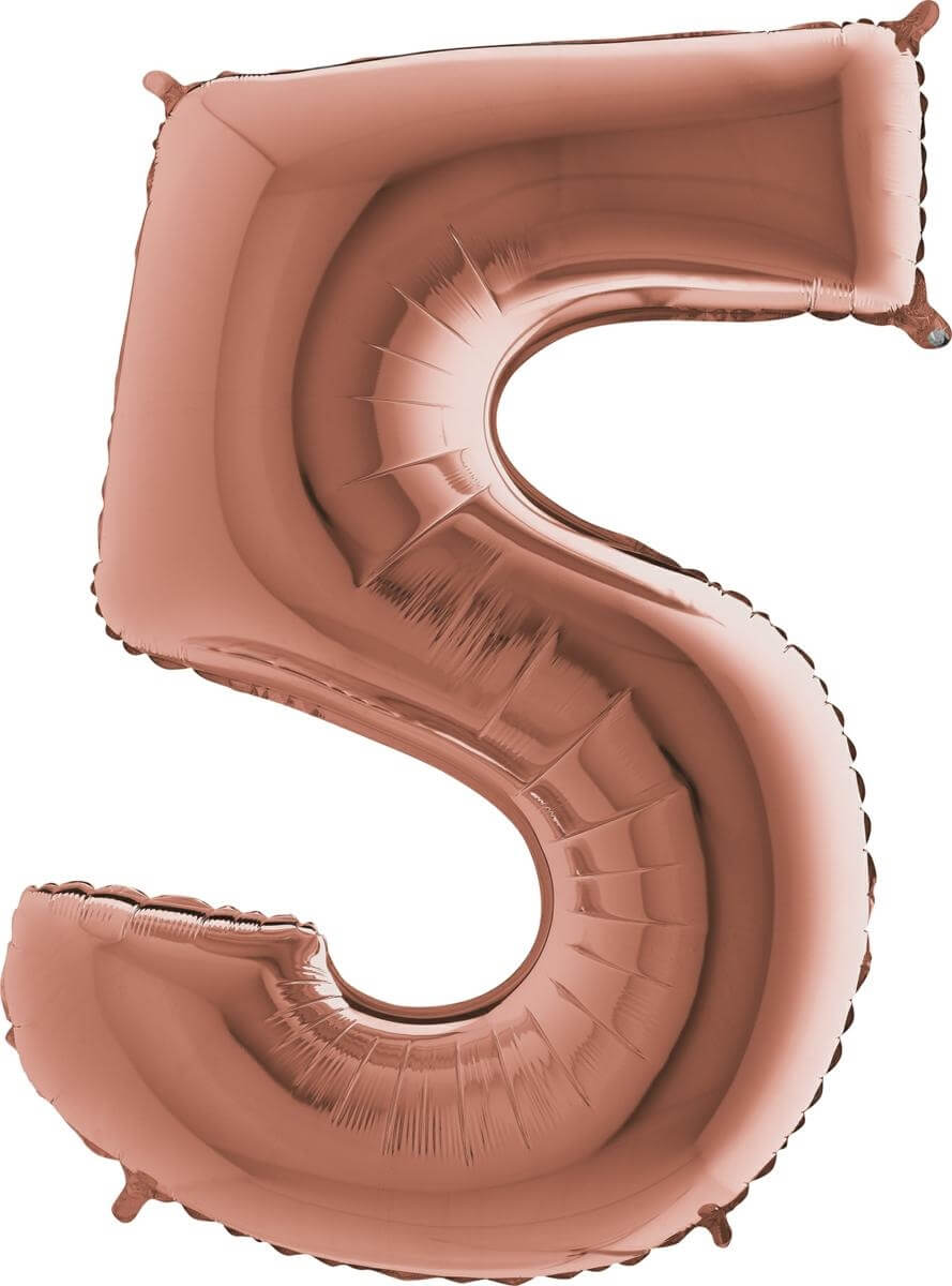 ROSE GOLD NUMBER 5 BALLOON