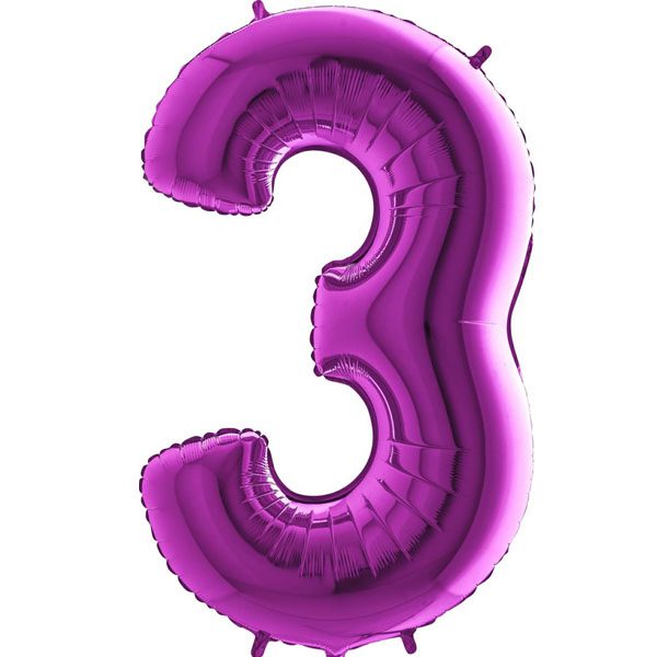 PURPLE NUMBER 3 BALLOON
