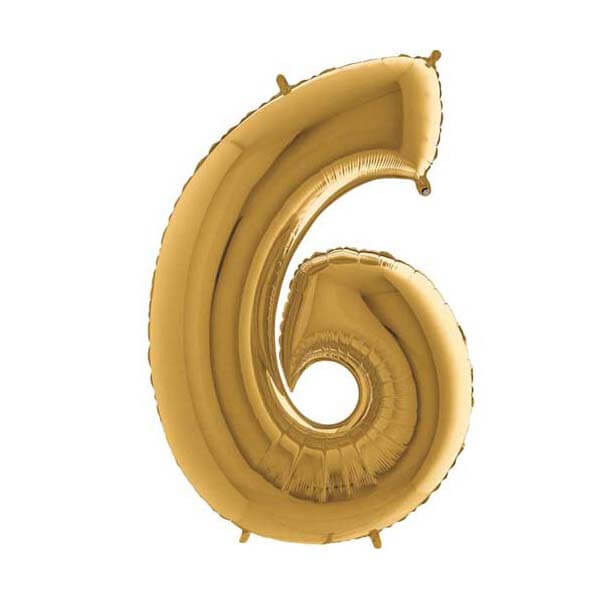 Large 26'' Gold Number Balloon 6