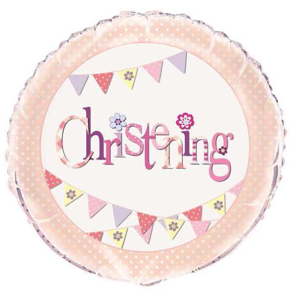 Pink Christening Balloon
