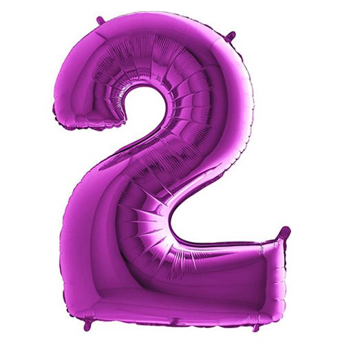 PURPLE NUMBER 2 BALLOON