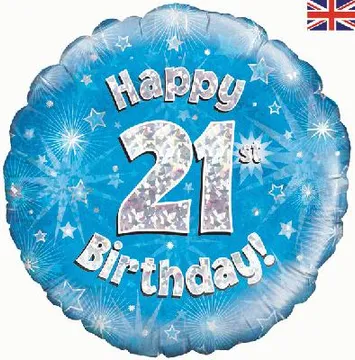 Age Birthday 21 Blue