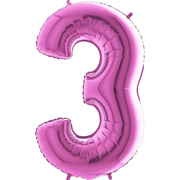 PINK NUMBER 3 BALLOON