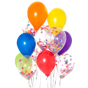 Rainbow Confetti Balloon Bouquet
