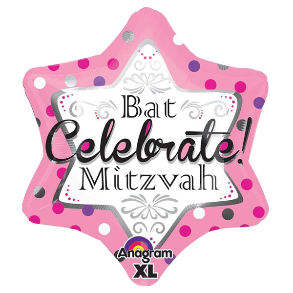 Pink Bat Mitzvah Balloon