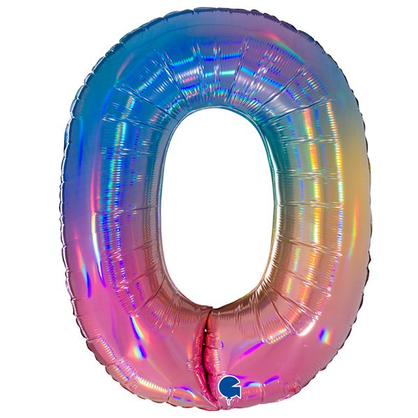 RAINBOW NUMBER 0 BALLOON