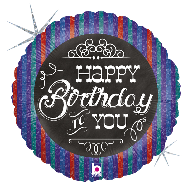 Blue Chalkboard Birthday