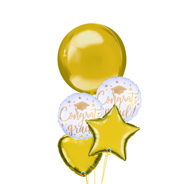 GRADUATION GOLD BALLOON BOUQUET
