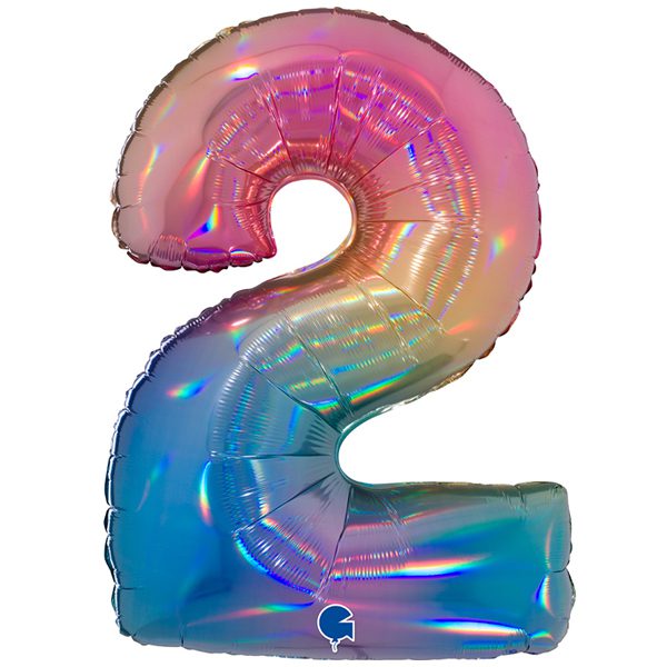 RAINBOW NUMBER 2 BALLOON