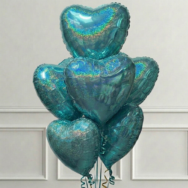 Tiffany Glitter Holographic Heart Bunch
