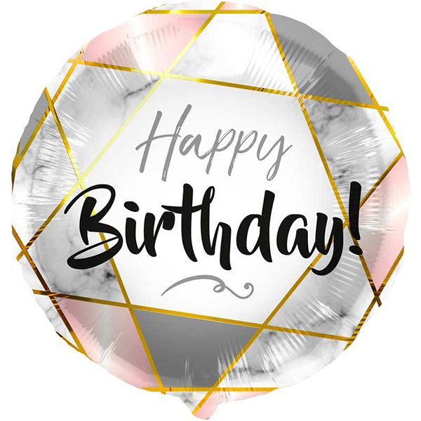Happy Birthday Marble Balloon