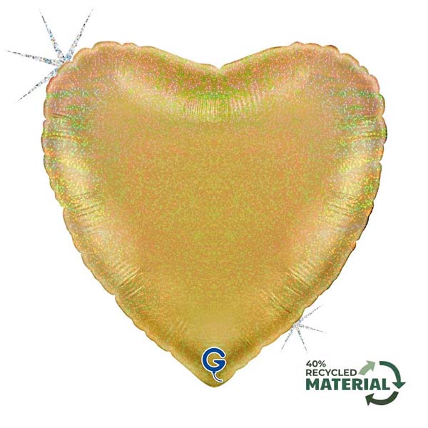 Holographic Gold Heart
