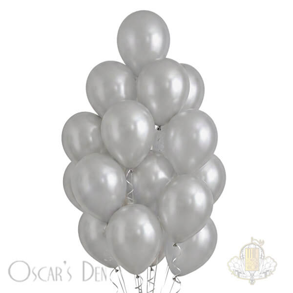 Large Silver Party Balloon Bunch