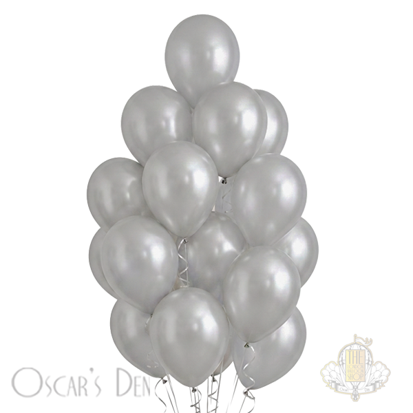 Large Silver Party Balloon Bunch